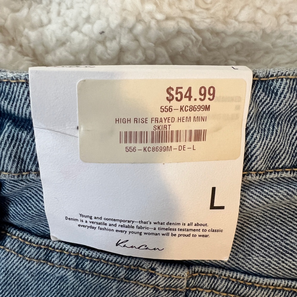 NWT KanCan High Rise Denim Mini Skirt sz lg - Picture 6 of 10